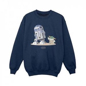 Star Wars jongens de Mandalorian R2D2 en Grogu sweatshirt 5-6 Years wit