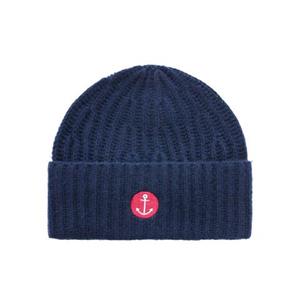 Zwillingsherz Beanie met anker borduursel (set)