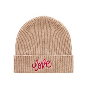 Zwillingsherz Beanie met Love borduursel (set)