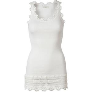 rosemunde Tanktop Benita Silk Top Camisole met vintage kant aan de halslijn, brede elastische kant aan de zoom