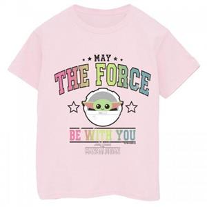 Star Wars Girls The Mandalorian The Force Collegiate Cotton T-Shirt 9-11 Years wit