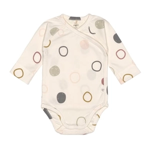 LÄSSIG Baby wikkelbody lange mouw cirkels beige