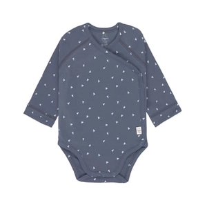 LÄSSIG Baby wikkelbody lange mouw driehoeken blauw