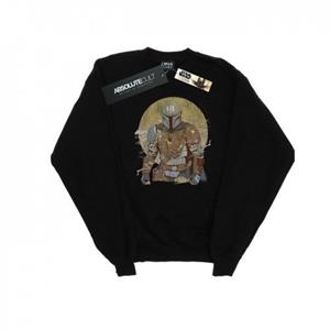 Star Wars Heren The Mandalorian Distressed Warrior Sweatshirt M wit