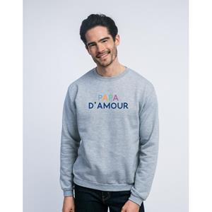 We are family Herensweater - KLEURRIJKE LIEFDE DAD XS heide grijze kleur