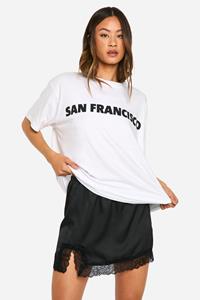 Boohoo Tall Satijnen Mini Rokje Met Kanten Zoom, Black