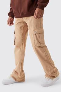Boohoo Baggy Ecru Utility Cargo Jeans Met Wijde Pijpen, Ecru
