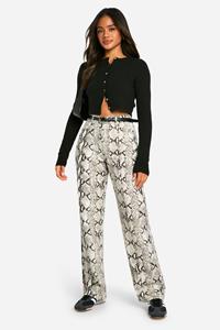 Boohoo Slangenprint Jeans Met Rechte Pijpen, Snake