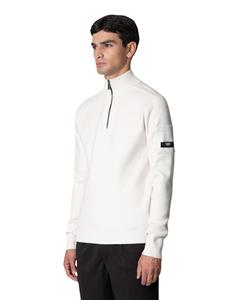 Quotrell Palace Knitted Halfzip Sweater Heren Wit - 