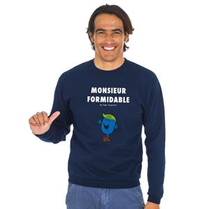 Monsieur Madame Herensweatshirt - MONSIEUR FORMIDABLE XS marineblauwe kleur