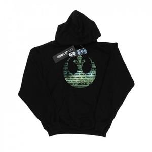 Star Wars Mens Rogue One I´m One With The Force Alliance Emblem Green Hoodie L zwart