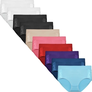 Fine Woman 10-pak dames taille slip kant - Multipack dames onderbroek - Goedkoop dames ondergoed - Voordeelverpakking