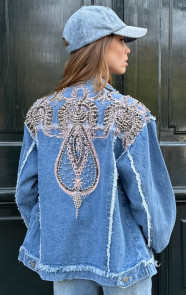 The Musthaves Festive Studs Jacket Denim