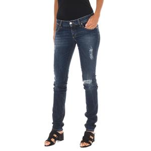 Dames lange jeans met een versleten en gescheurd effect 10DB50219 24-USA blauw