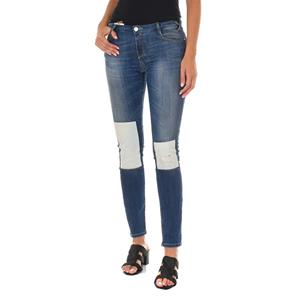 Dames 10DB50350 Distressed Long Jeans met Slim-Cut Zomen 24-USA blauw