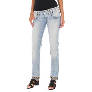 Dames 10DBF0089 Distressed Long Jeans met Slim-Cut Zomen 26-USA blauw