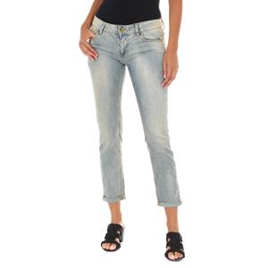 MET Dames distressed stretch denim broek 10DBF0318 27-USA blauw