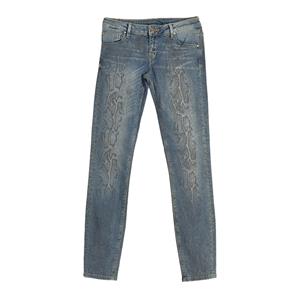 Benetton Lange denimbroek met slangenleereffect voor dames 4DY7571J3 29-USA blauw