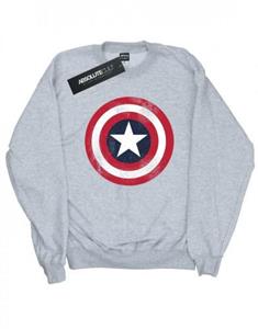 Marvel Boys Captain America Distressed Shield-sweatshirt 12-13 marineblauwe kleur