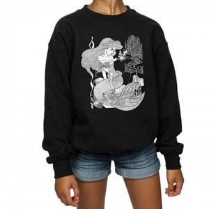 The Little Mermaid Het katoenen sweatshirt voor meisjes van de kleine zeemeermin 12-13 zwart