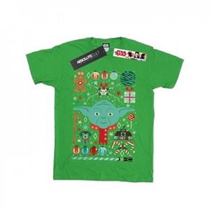 Star Wars Boys Yoda Christmas T-Shirt 12-13 zwart