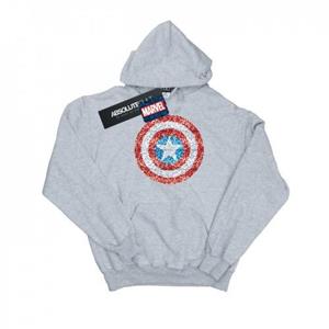 Marvel Heren Captain America Pixelated Shield-hoodie L wit