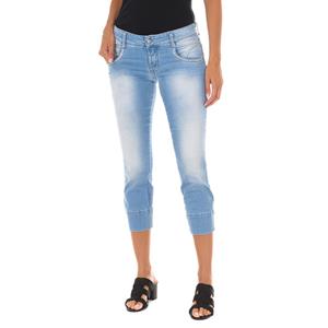 MET Dames distressed stretch capribroek 10DB50294 25-USA blauw