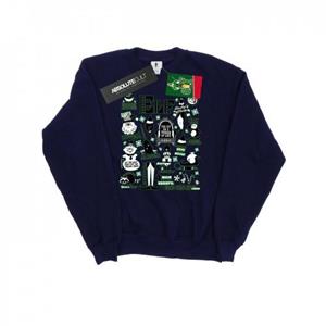 Elf heren infographic poster-sweatshirt M wit