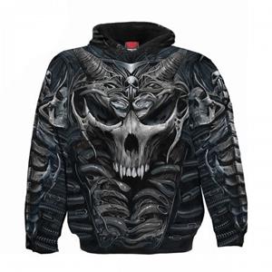Pertemba FR - Apparel Spiral Direct Unisex Adult Skull Armour Hoodie M zwart