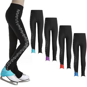 Sxiwei Schaatslegging voor meisjes, kunstschaatsbroek voor kinderen, yogagymnastieklegging, trainingsbroek 5-6 Years rood