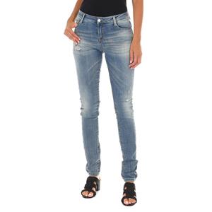Dames lange jeans met versleten en gescheurd effect 10DB50305 25-USA blauw