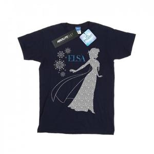 Disney jongens Frozen Elsa kerst silhouet T-shirt 7-8 Years wit