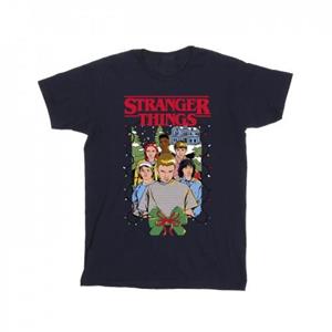Pertemba FR - Apparel Netflix Girls Stranger Things kerstposter katoenen T-shirt 9-11 Years wit