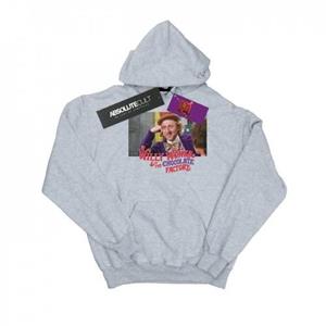 Willy Wonka And The Chocolate Factory Willy Wonka en de chocoladefabriek neerbuigende Wonka-hoodie voor jongens 9-11 Years wit
