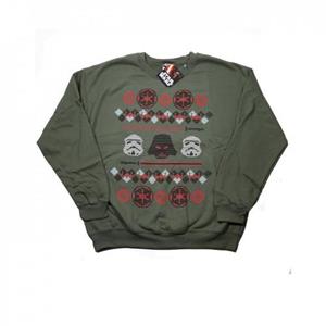 Star Wars heren Christmas Empire Fair Isle-sweatshirt L glans groene kleur
