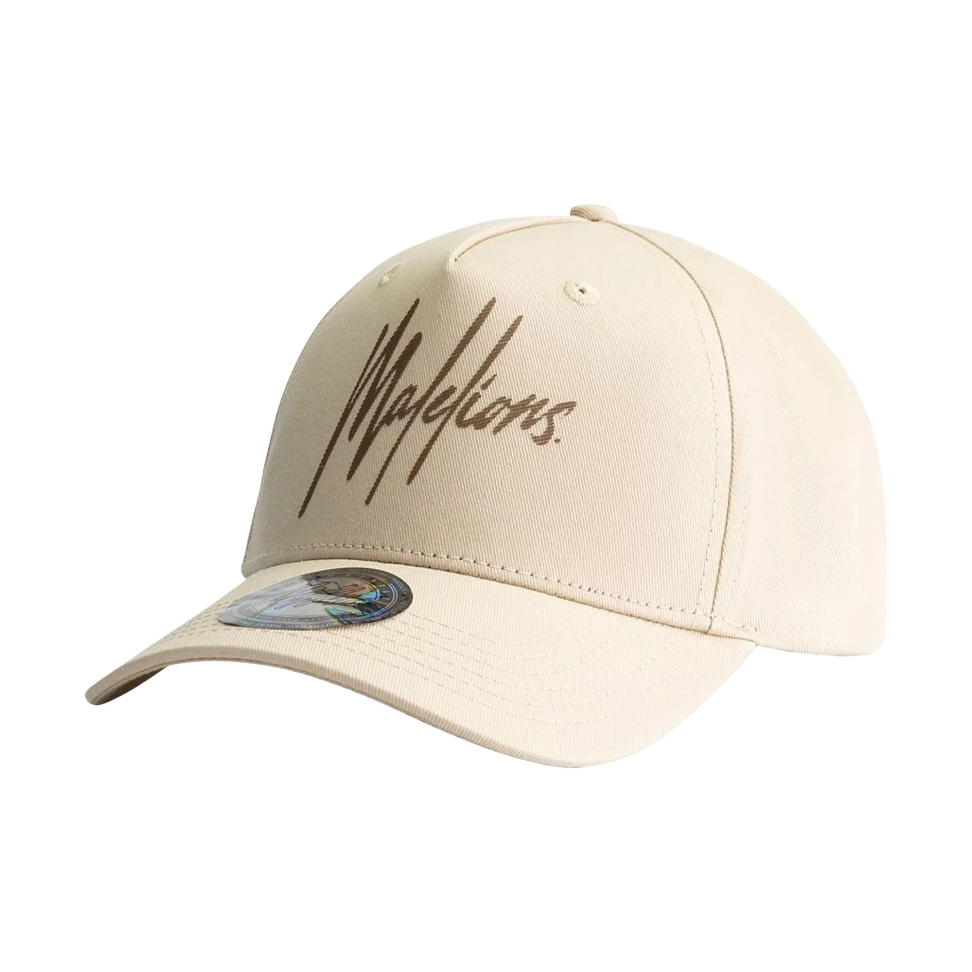 Malelions Men Striped Signature Cap | Beige