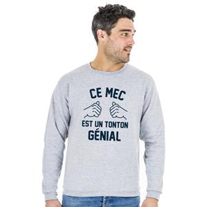 Ma Petite Tribu Herensweater - DEZE KEREL IS EEN GEWELDIGE OOM XS heide grijze kleur