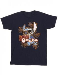 Disney meisjes Lilo en Stitch Ohana oranje hibiscus katoenen T-shirt 5-6 Years wit