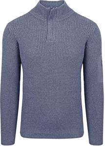 Sweater Suitable Mou Half Zip Trui Blauw