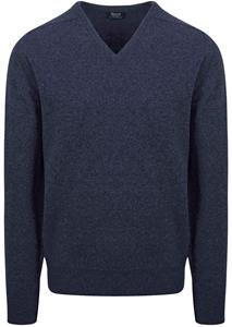Sweater William Lockie V-Hals Lamswol Indigo Melange