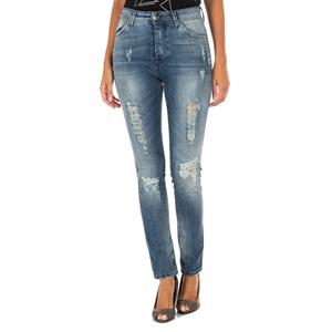 Dames jeans met lange rechte pijpen 10DB50280 25-USA blauw