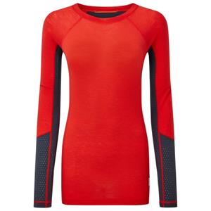 ARTILECT - Women's Goldhill 125 Zoned Crew - Merinoshirt, rood/blauw