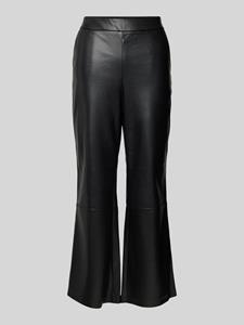 Comma Broek met wijde pijpen in leer-look