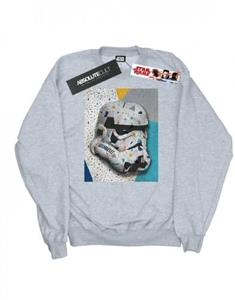 Star Wars Mens Stormtrooper Pattern Helmet Sweatshirt L wit