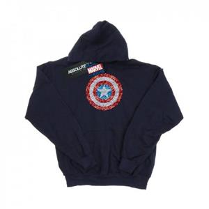 Marvel Girls Captain America Pixelated Shield-hoodie 7-8 Years wit
