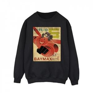 Disney Heren Big Hero 6 Baymax Flying Baymax Krant Sweatshirt L wit