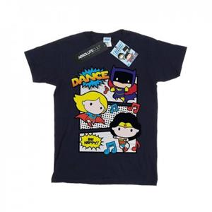 DC Comics meisjes Chibi Super Friends Dance katoenen T-shirt 7-8 Years wit