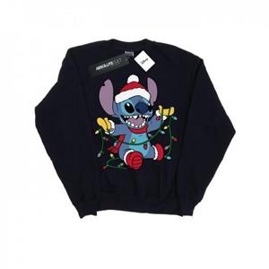 Disney Lilo en Stitch kerstverlichting-sweatshirt voor jongens 7-8 Years wit