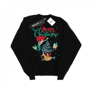Disney jongens prinses Ariel Merry Christmas Sweatshirt 7-8 Years zwart