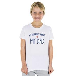 Ma Petite Tribu Tshirt Enfant MY FAVOURITE HEROE : MY DAD 2 ans wit